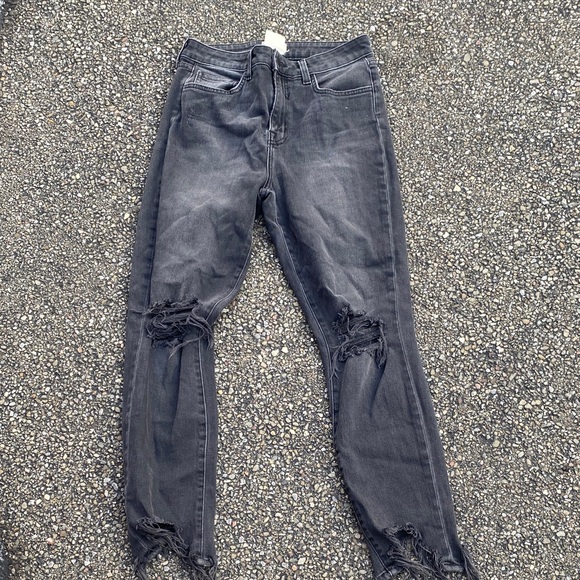 L'AGENCE Charcoal Distressed Skinny Jeans - Picture 1 of 4